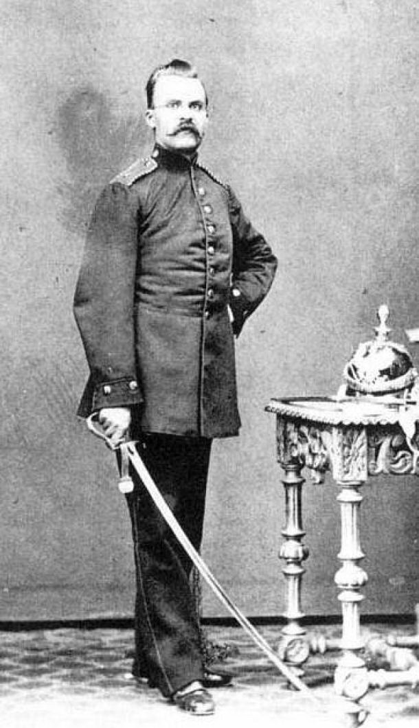 Friedrich Nietzsche (Фрідріх Ніцше) while an artilleryman in the Prussian Army, circa 1868. Friedrich Nietzsche (Фрідріх Ніцше) while an artilleryman in the Prussian Army, circa 1868.